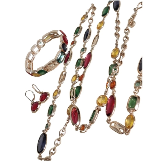 Y2K Anne Klein Colorful Glass Jewelry Set - Picture 3 of 16